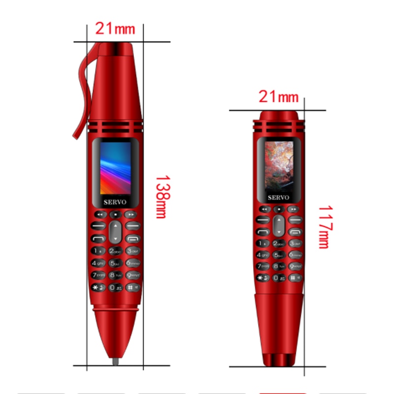 Tiny Screen Pen smallest mini Mobile phone Dual SIM Card Bluetooth Dialer Cellphone with Flashlight Recording Pen FM Radio
