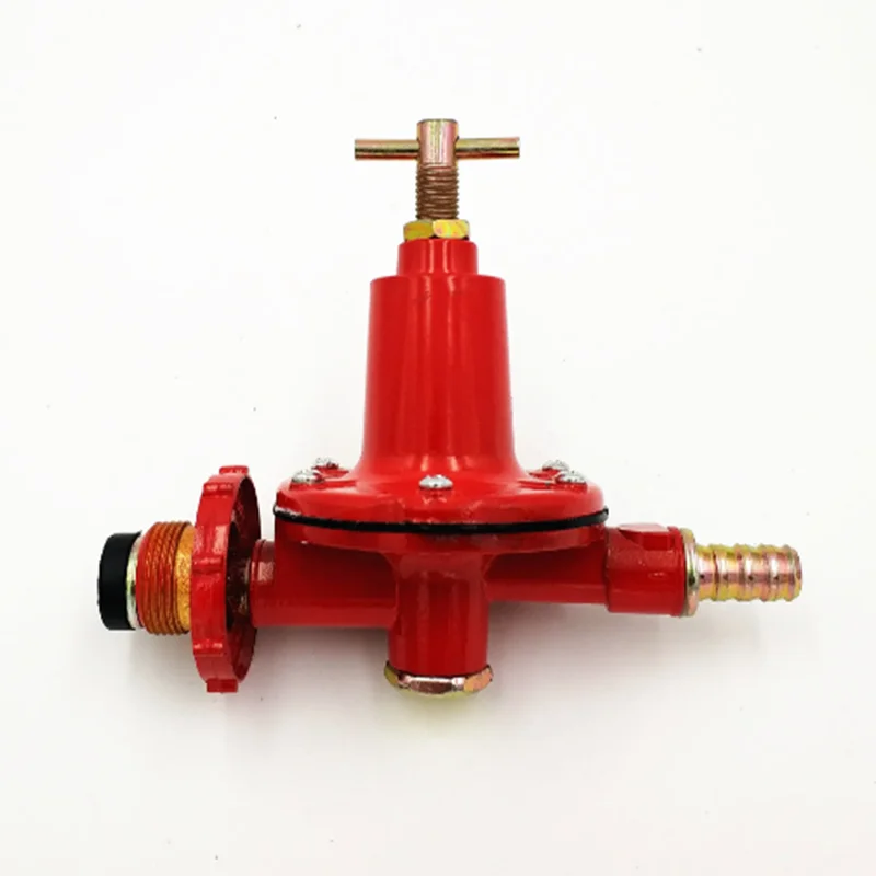 Válvula redutora de pressão de gás do forno, regulador de propano lp, válvula de pressão média de gás liquefeito ajustável para churrasco, acampamento, vermelho