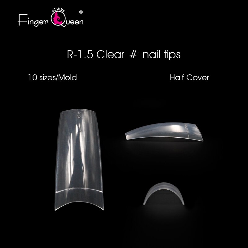 Faux ongles en acrylique pour French manucure, 100 pièces, demi-couverture, cercueil, Gel UV, décorations pour Nail Art: clear