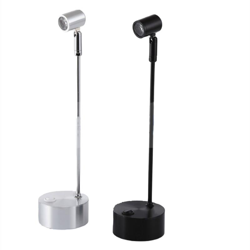 ledet-tørrbatteri-spotlights smykkedisk-displayskap 1 w 3w bryllup aaa-batteri-stangspotlights