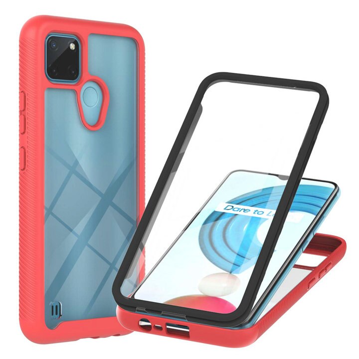 C21Y C25Y Crystal Case 360 Beschermen Voor Huisdier Film Screen Bumper Armor Voor Oppo Realme C21Y Case Realmi C21 Y C25 C 21 25 Y: Realme C21Y / Rose red