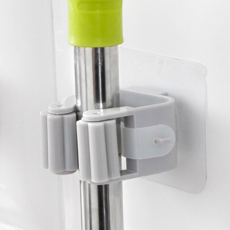 Seamless Suction Cup Mop Hanger Bathroom Free-Punch Mop Shelf Mop Broom Holder Mop Rack Kitchen Tool Hanger Behind Doors/On Wall
