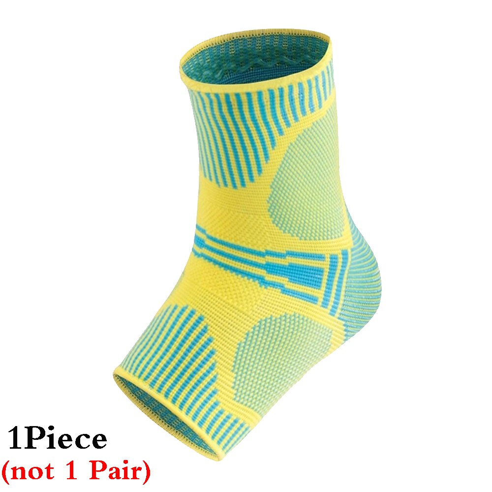 TopRunn 1Pc cavigliera sport pallacanestro calcio compressione piede caviglia manica elastica supporto Brace Guard calzini protettivi: 1pcs-yellow / L
