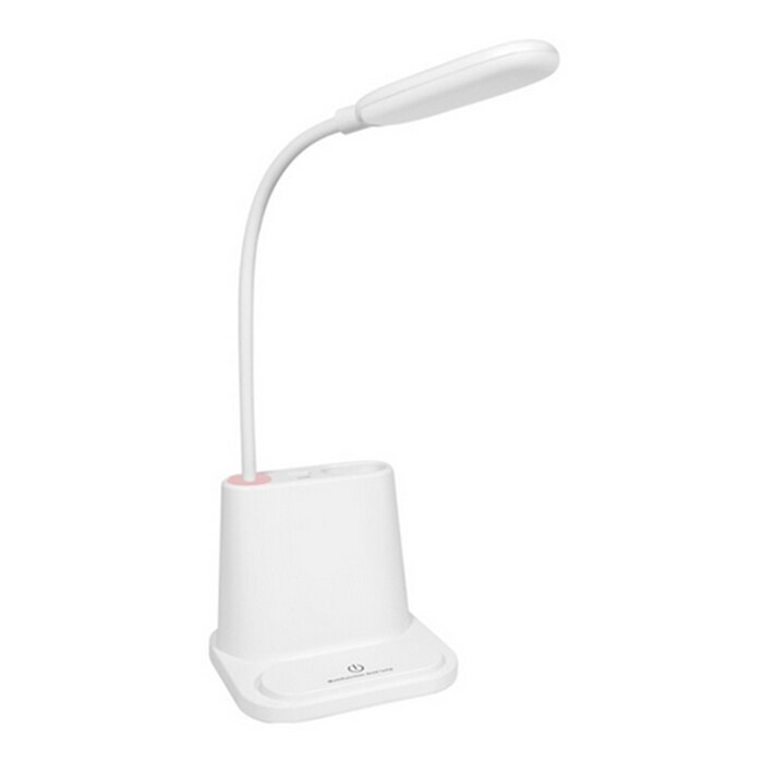 Led Table Lamp Desk lamps USB Flexible Reading For Children With phone hoder Intelligent Eye Protection Dormitory: White Without Fan