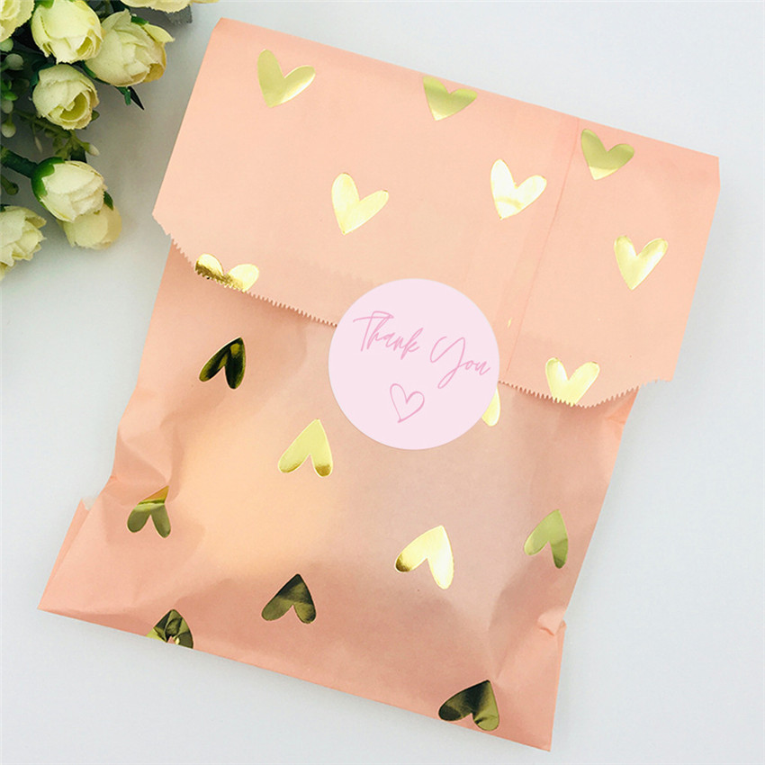 50-500pcs Pink Thank You Stickers for packaging Envelope Seal Labels Handmade decor for Small Business Stationery Sticker