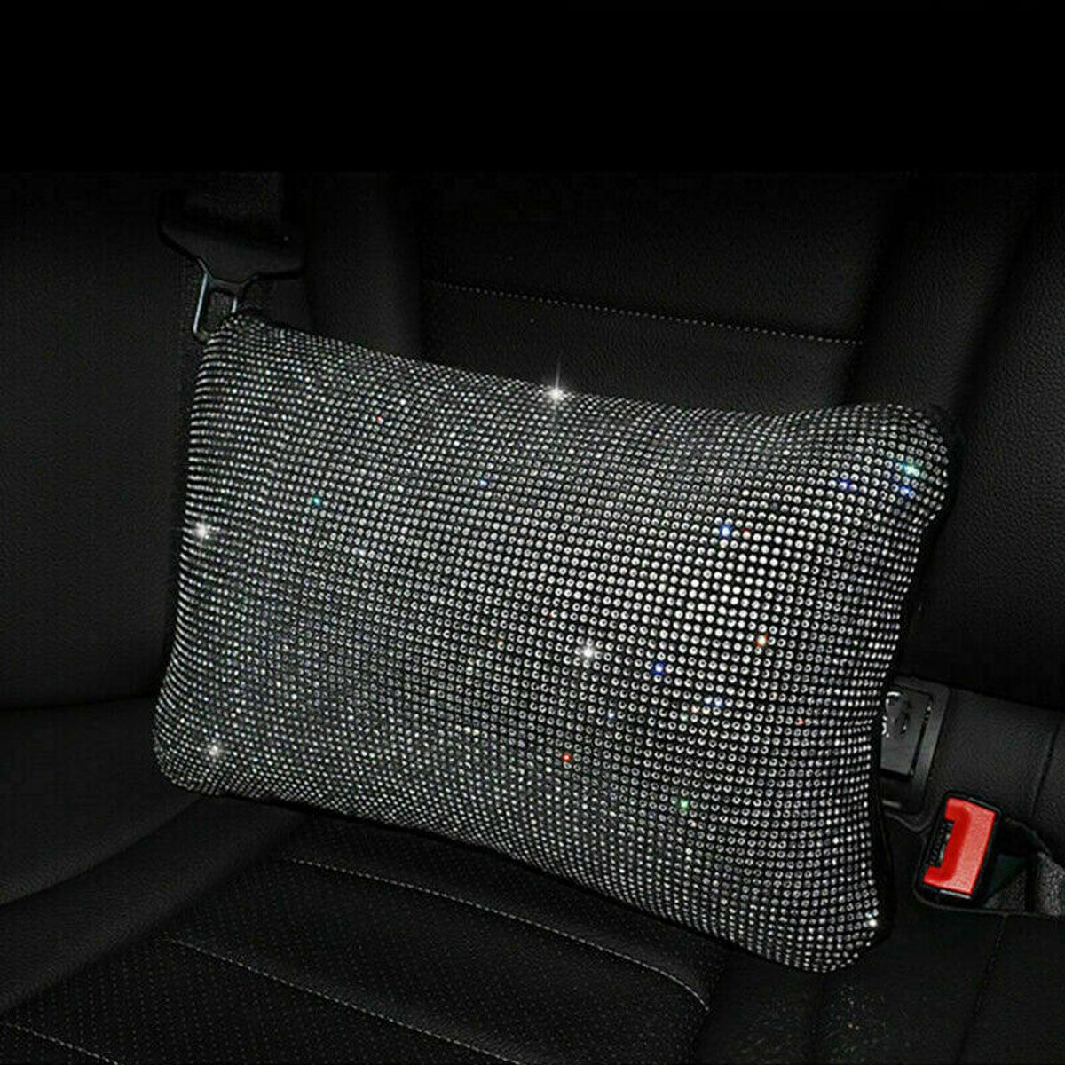Universel voiture étincelle Bling strass intérieur volant couverture Console centrale coussin appuie-tête oreillers Auto accessoire ensemble: Lumbar Pillows