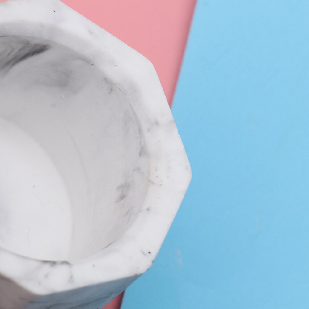 1pc Candle Cup Marbling Pattern Eight Angle Candle Cups Decorative for Home