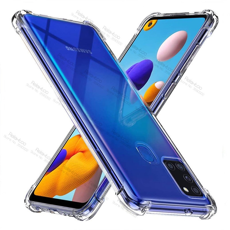 Für samsung a21s fall transparent klar fall Für samsung galaxy a21s eine 21s a217F sm-a217F/ds telefon weichen tpu abdeckung coque fundas