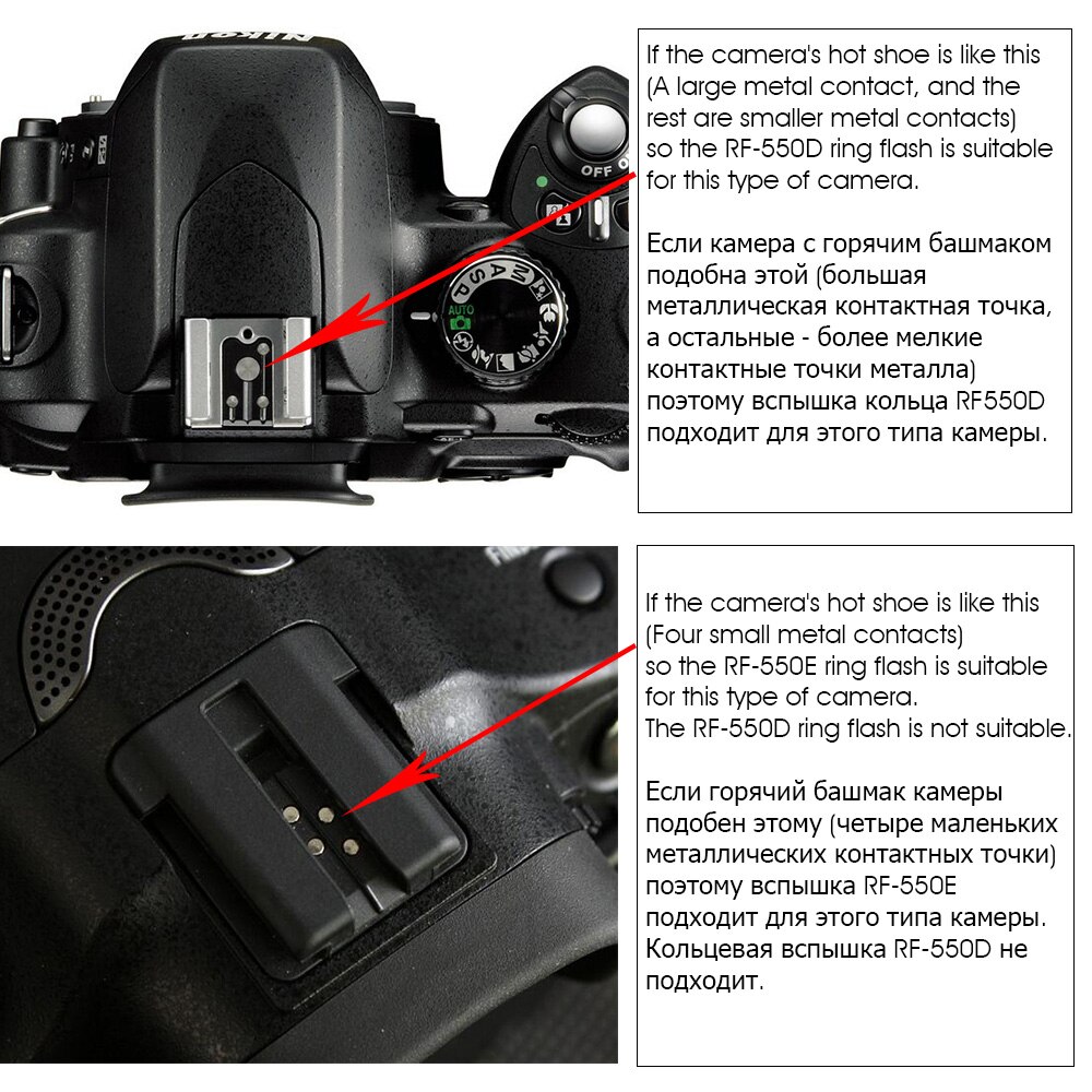 RF-550D LED Macro Ring Flash Light Speedlight Speedlite for Canon Nikon Sony Hotshoe Olympus Panasonic Pentax Flash fc100