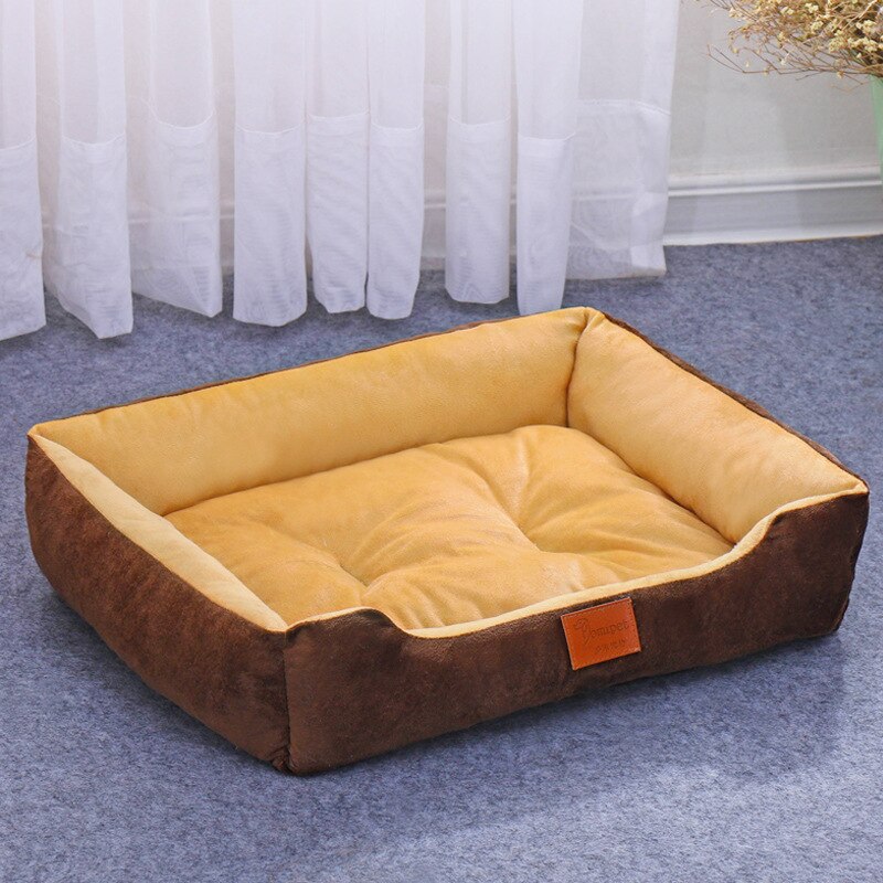 Super Soft Sofa Dog Beds Waterproof Bottom Soft Fleece Warm Bed For Dog Plus Size Soft Pet Bed Cat Bed Mat Autumn Winter Kennel: CoffeeYellow / 58x48cm