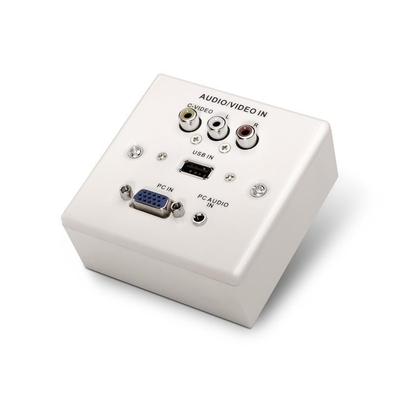 Roseta de pared nanocable 10.35.0002 - conexión vga / jack 3.5 / usb 2.0 / 3x rca - color blanco