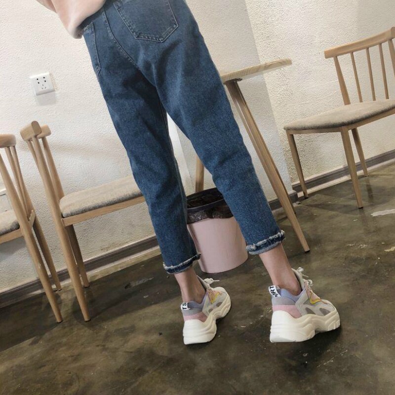 Jeans Frauen Feste Plus Größe 3XL verlieren Einfache Knöchel-länge Freizeit schick Stilvolle Alle-passen Frauen Jean Harajuku Hüfte-hüpfen Neue