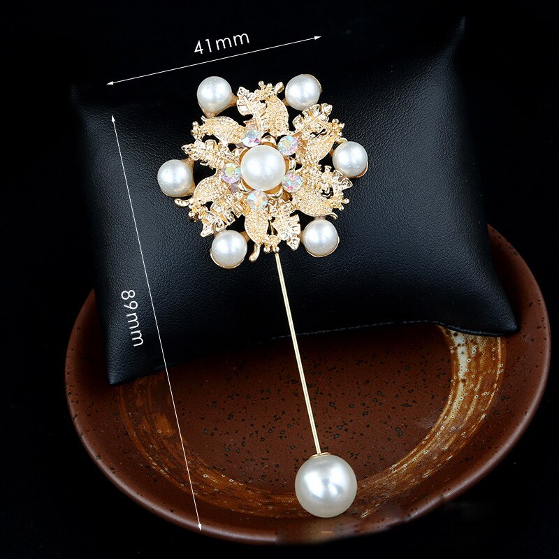 Retro Vintage Insect Bee Brooch Pin Scarf Buckle Pearl Button Long Needle Brooches Shirt Suit for Women Accessories