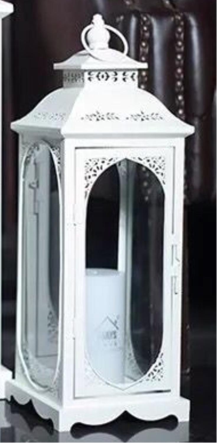 Europäischen Schmiedeeisen Wind Lampe Leuchter Hochzeit Requisiten Hochzeit Pre-funktion Bereich Dekoration Retro Laterne Hochzeit Laterne: WHITE