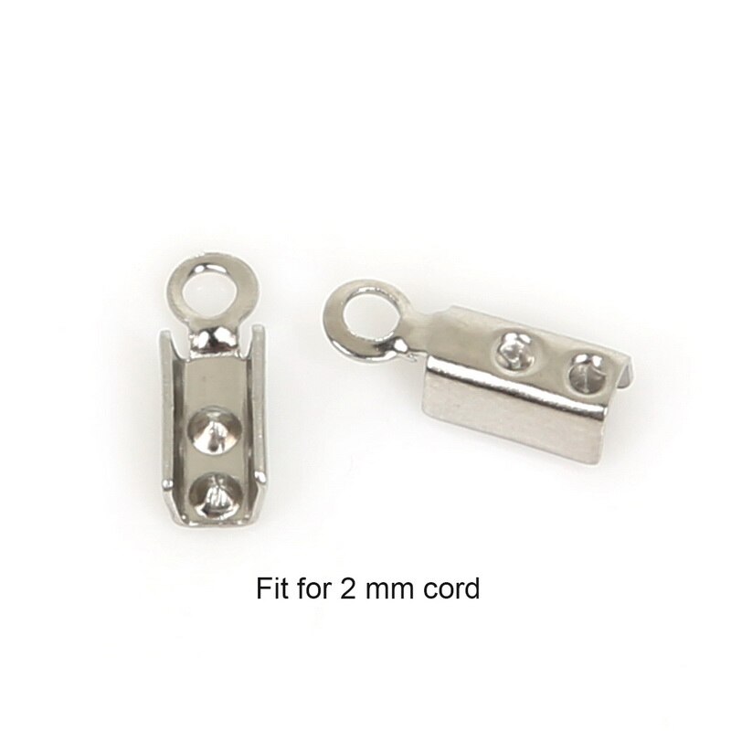 30/90 stücke Edelstahl Seil Kette Schnüre crimpen Korn Ende Kappen Anzug Für 1/2/3/4mm Schmuck Machen DIY Armbinde Halskette Anschluss: 3.5X10mm / 30stck