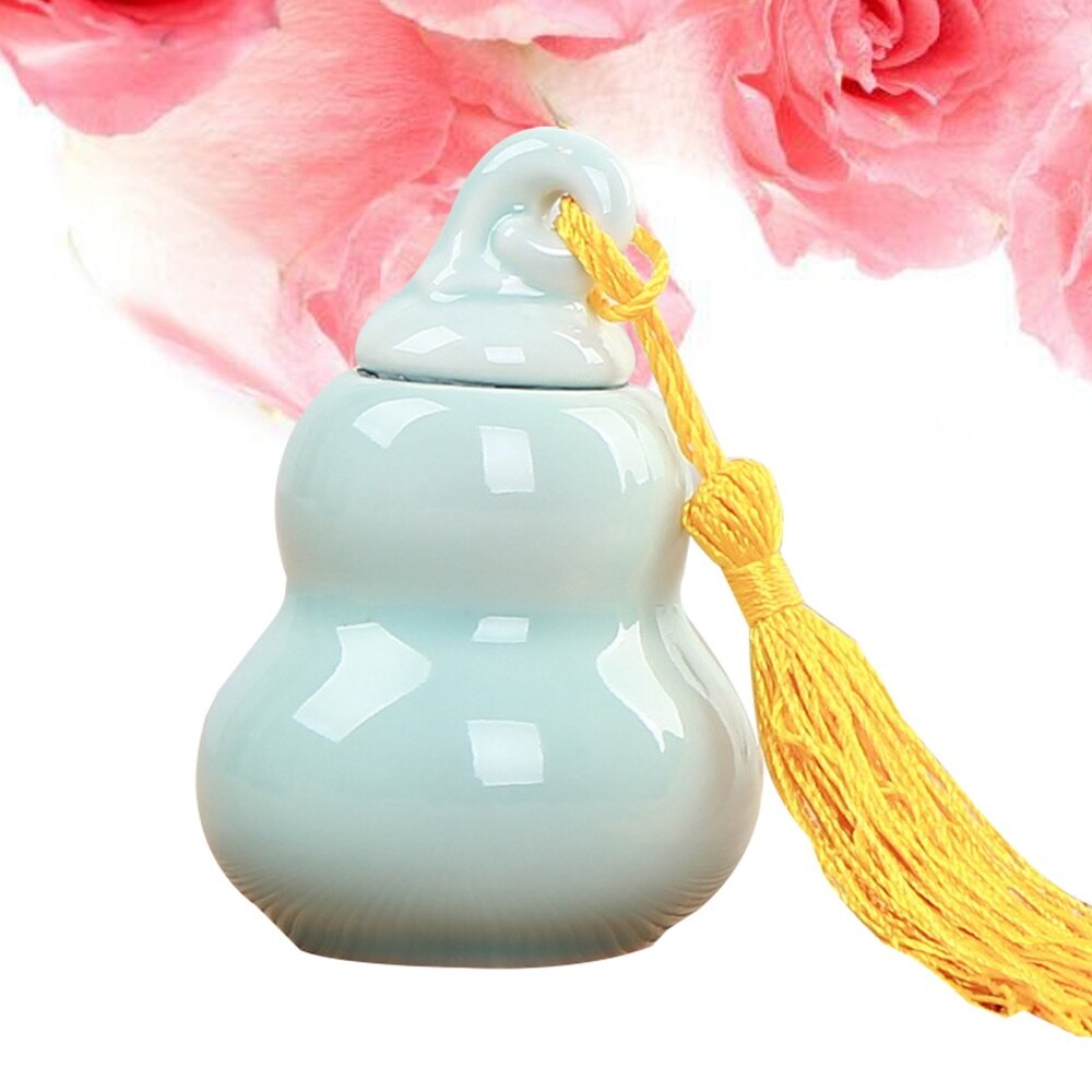 mini ceramiczne naczynie na herbatę słoik gurda kształt butelki Tealeaves garnek na maść w proszku krem): niebo-niebieski