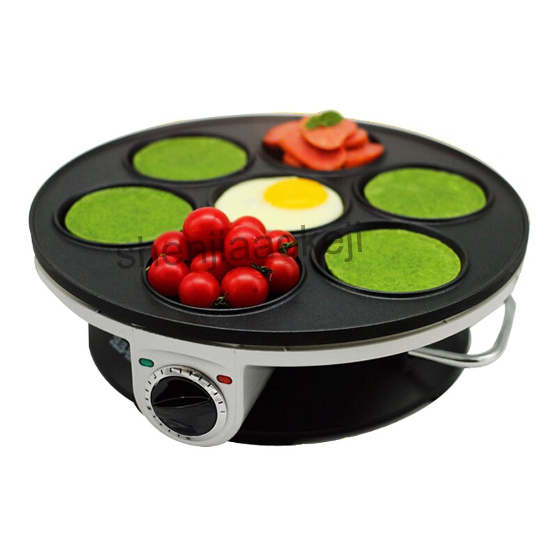 Máquina antiadherente para hacer crepes en casa, sartén eléctrica multifunción para hornear tortitas, máquina de desayuno de 7 agujeros, 1 ud.