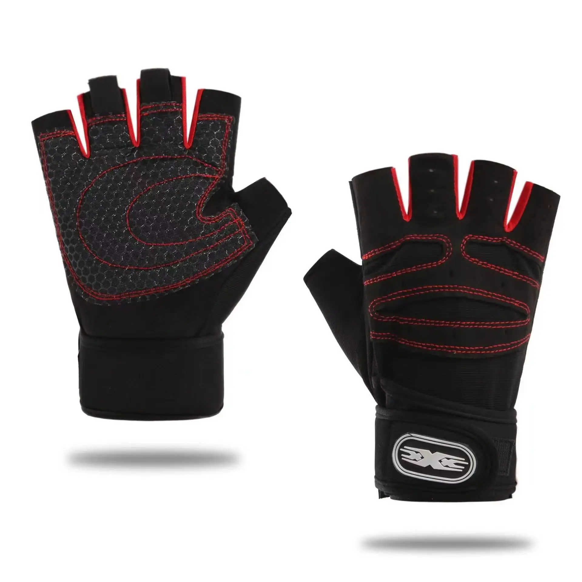 Guantes de gimnasio para hombres y mujeres, guantes de pulsera para levantamiento de pesas, entrenamiento de culturismo, ejercicio deportivo, guantes de ciclismo a prueba de golpes: Verde claro / XL