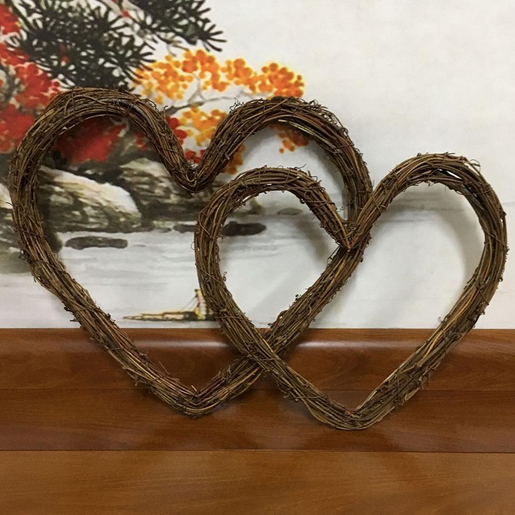 Rattan Vine Heart Shape DIY Wreath Garland Party Christmas Window Decor Ornament