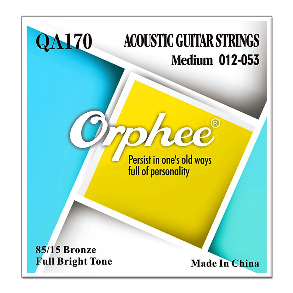Orphee 6 stk/sett akustiske gitarstrenger qa serie 85/15 bronse full lyse tone akustiske gitarstrenger: Qa170