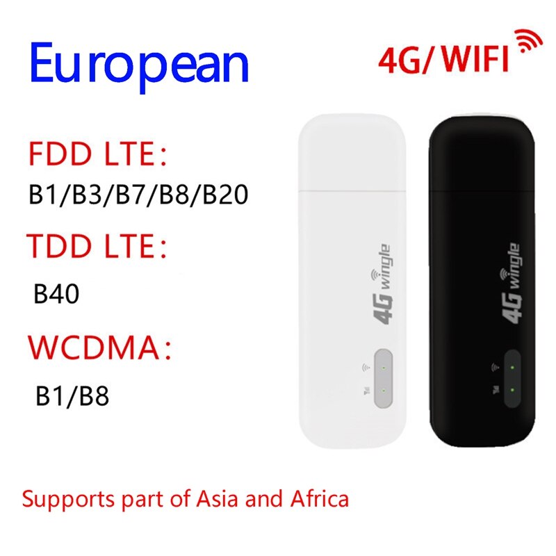 Router WiFi 4G Modem USB Mobile WiFi 150M Dongle WiFi USB per Hotspot Wireless con Slot per schede SIM: Black