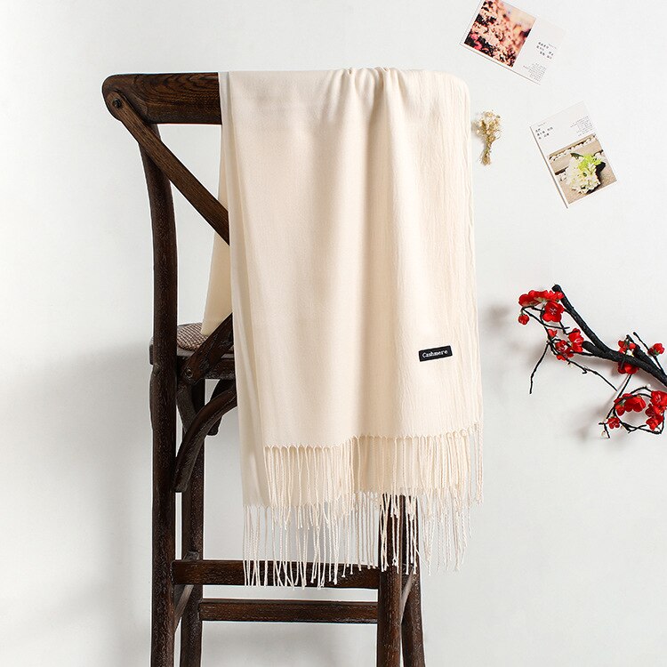 Bufanda suave de color liso para mujer, bufandas de Cachemira, chal de verano para mujer, pashmina de Otoño Invierno, diadema hijab femenino Unisex: 1