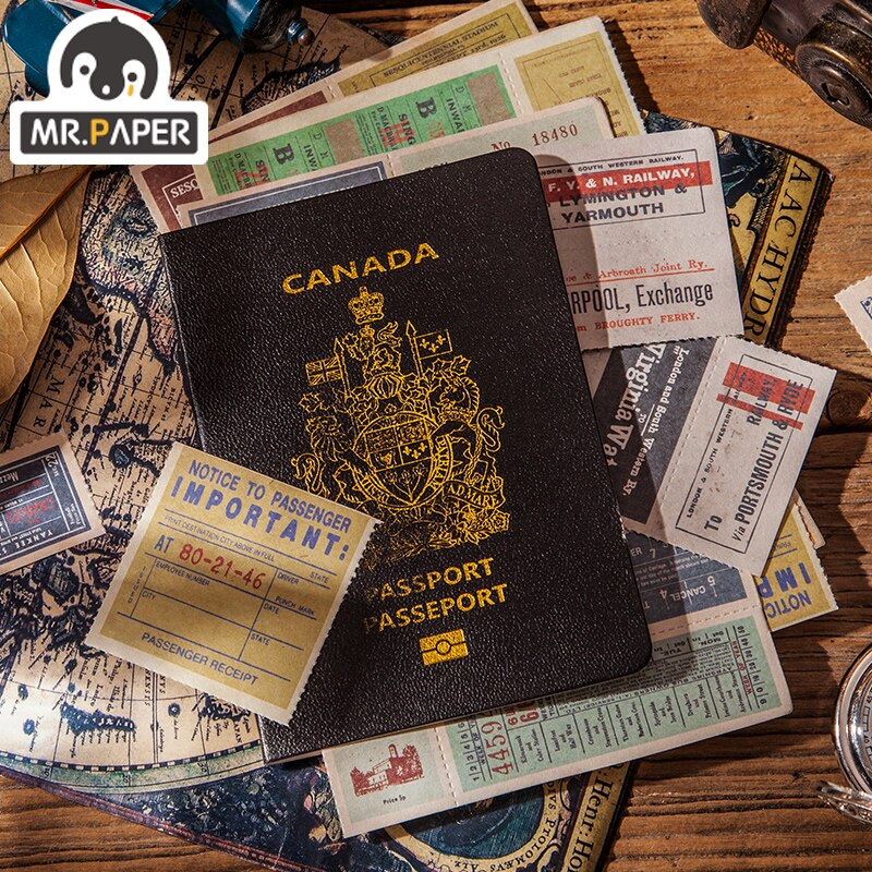 JIUMO 8 Traveler Ticket Book Series Retro Ticket Material Original DIY Stationery Decoration Material Packag