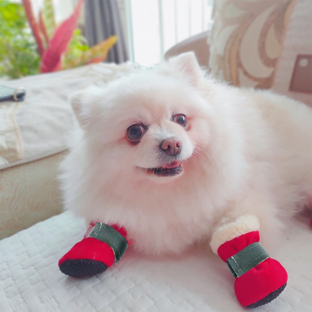 Hondenschoenen, reflecterende sneeuwlaarzen, wintersokken, antislip kattenschoenen voor honden en katten, reflecterende strip schoenen voor huisdieren, antislip 4 stuks