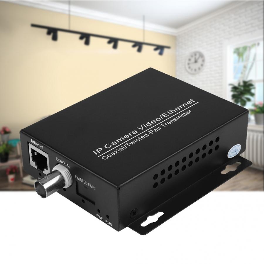 1Pair Ethernet IP Extender Over Coax Kit EoC Coaxial Cable for Security CCTV Cameras