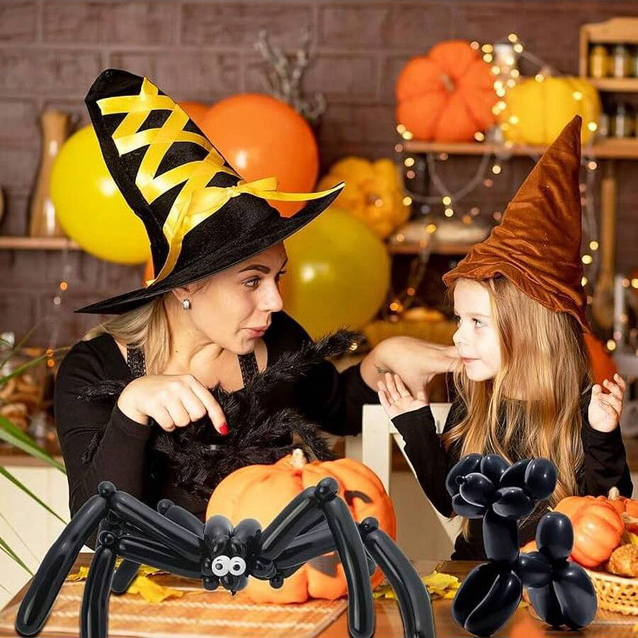 50 pezzi/100 pezzi palloncini per feste, palloncini lunghi, neri, animali con palloncini, palloncini torcere, modellazione di animali con ghirlanda di palloncini per feste