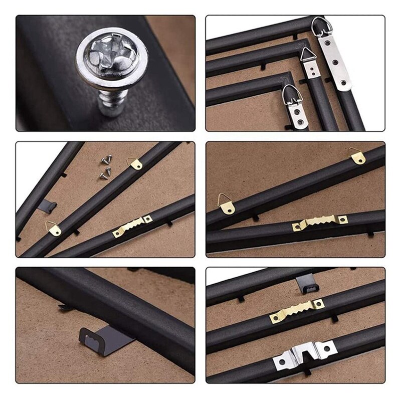 96Pcs/Set Picture Photo Frame Hanging Hooks with Screws Kit for Office Home Painting Hanger Assorted