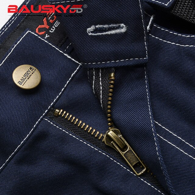 Construction Work Pants Men 100% Cotton Pants Working Pants Men Workwear Clothes with Knee Pads: 180-waist 92cm / Dark blue