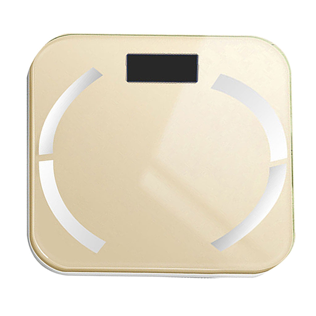 Digital Body Fat Scale Smart Bathroom Bluetooth Calories BMI Water Checker 180kg BMI Bluetooth Weight Monitor LED Display: Golden