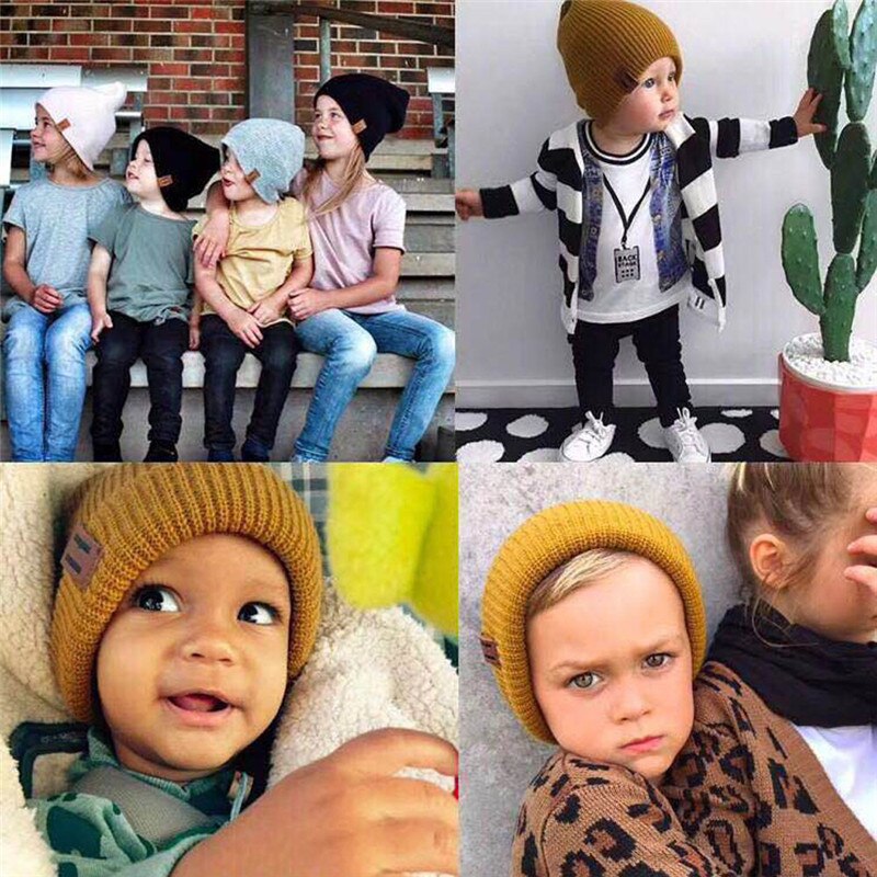 Meisjes Jongens Hoed Effen Kleur Knited Wollen Hoofddeksels Hoed Cap Peuter Baby baby accessoires Kinderen pasgeboren fotografie props sombrer