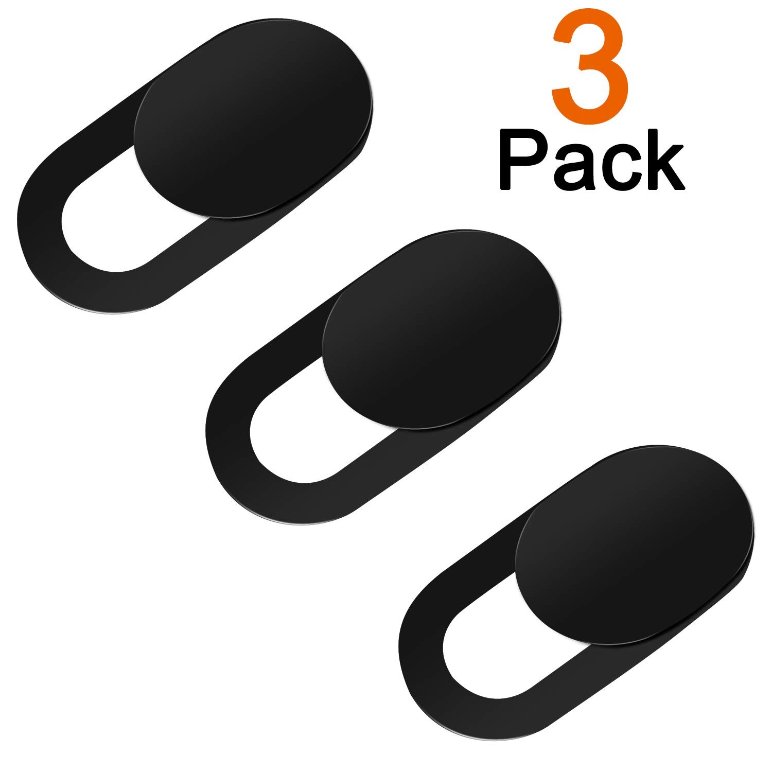 3PCS WebCam Cover Shutter Magnet Slider Camera Protector for Macbook IPhone PC Laptops Web Cam Tapar Phone Lens Privacy Sticker: Black