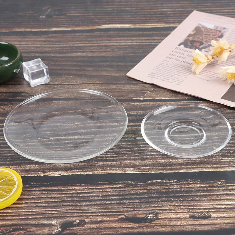 Kinds Heat Resistant Clear Glass Saucer for Tea Coffee Drink Cups Mug - Size S/L