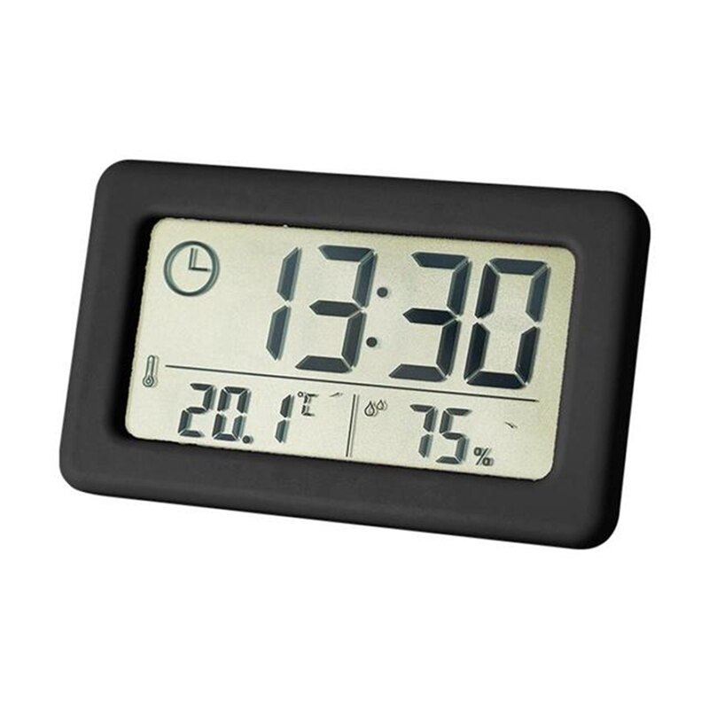 LED Digital Clock Electronic Digital Screen Desktop Clock for Home Office Backlight Snooze Data Calendar Clocks: black