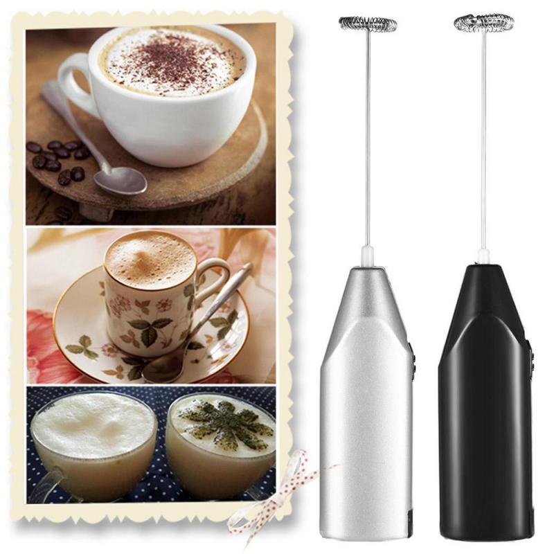 1pc MEZCLADOR PARA café, leche y bebidas mezclador eléctrico huevo batidor vaporizador espuma Mini agitador con mango práctico herramienta de cocina