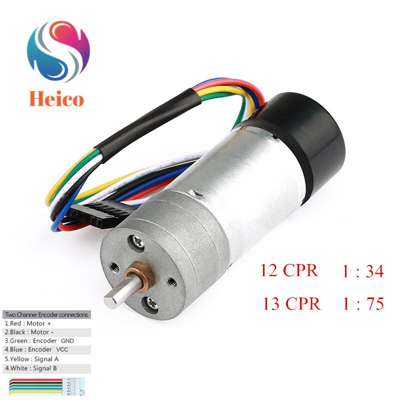 25/37mm Diameter DC Gear Motor Hall Encoder Optische Incrementele Encoder Motor Snelheid Hoge Precisie Met Beschermhoes