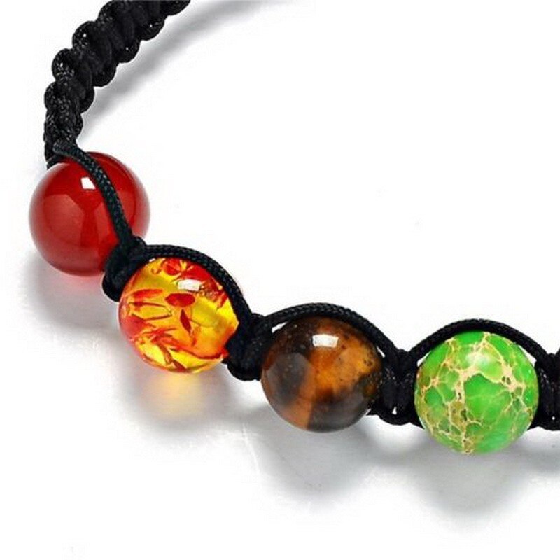 7 Chakra Handgemaakte Gevlochten Armband Mannen Vrouwen Balans Bead Verstelbare Touw Armband Kleurrijke Kralen Armband