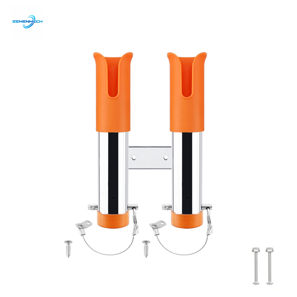 Fishing Rod Holder 2 Tubes Link Slotted Rod holder Boat Fishing Rod Rack Holder Portable Pole Tube Mount Bracket Marine Grade
