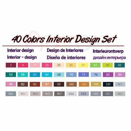 TOUCHNEW 30/40/60/80 Colors Art Markers Alcohol Based Markers Drawing Pen Set Manga Dual Headed Art Sketch Marker Pens: 40 interior design