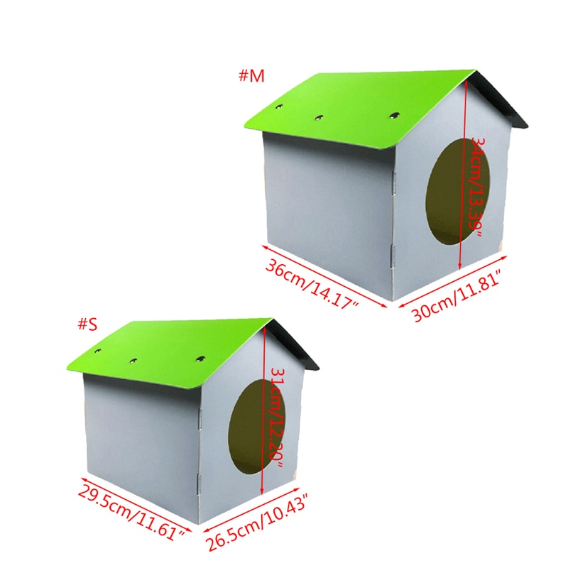 Plastic Dog Houses Outdoor Insulated Weatherproof Kennel Dogs House Outside with Door Pet Dog Supplies S/M Size C42