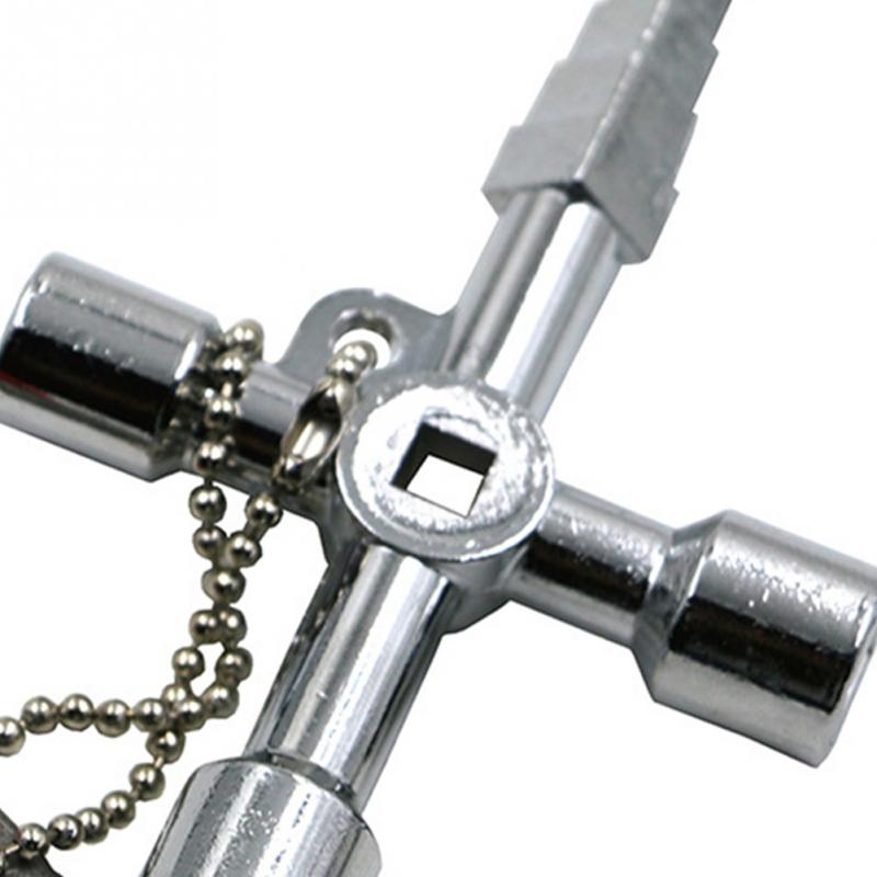 Key Wrench Plumber Multifunction Train Elevator Square Accessories Universal Electrical Cabinet Triangular Switch Cross Wrench