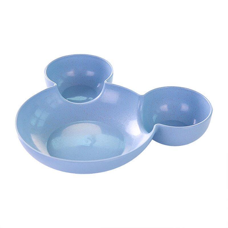 Tazón de alimentación de bebé con dibujos animados, tazón de arroz de paja de trigo para niños, plato de cena bonito, vajilla de comida para bebé