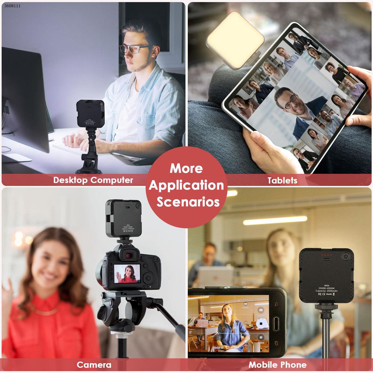 Video Conferentie Laptop Webcam Verlichting Kit Desk Led Licht Invullen Met Zuignap Voor Fotografie Zoom Vergadering Remote Werken