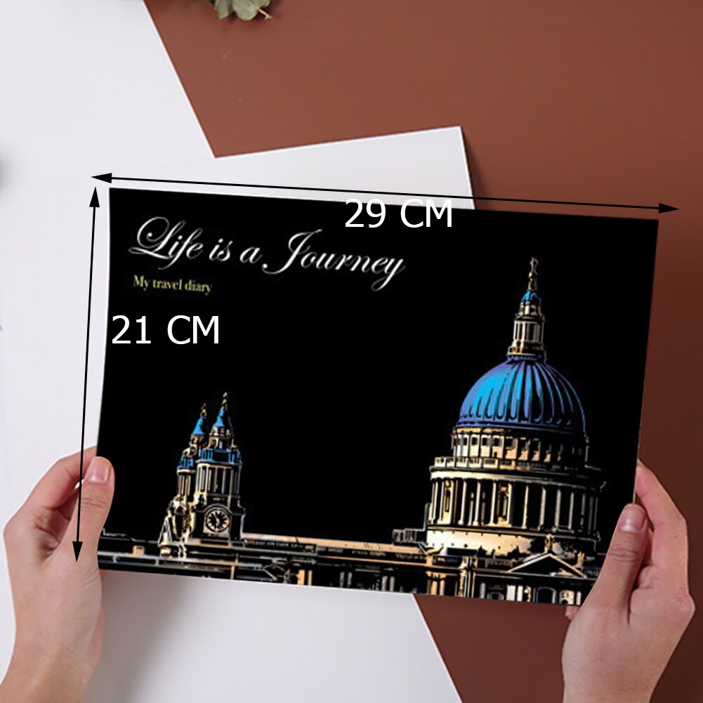 1Set 4pcs Scraping Painting Diy Scratch Art Paper Painting Paper Scraping Suit Children Hand Painted Tabletop Ornament Souvenir