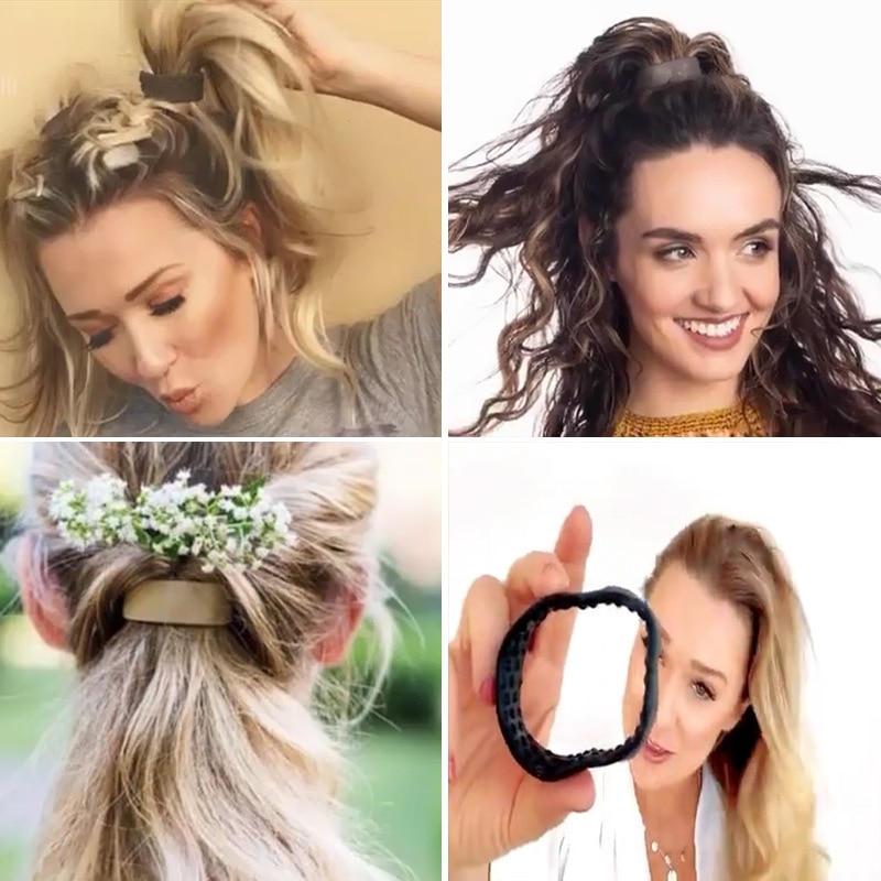 M MISM Silicone Foldable Stationarity Elastic Hair Bands For Women Ponytail Holder Simple Multifunction Hair Tie Accessories