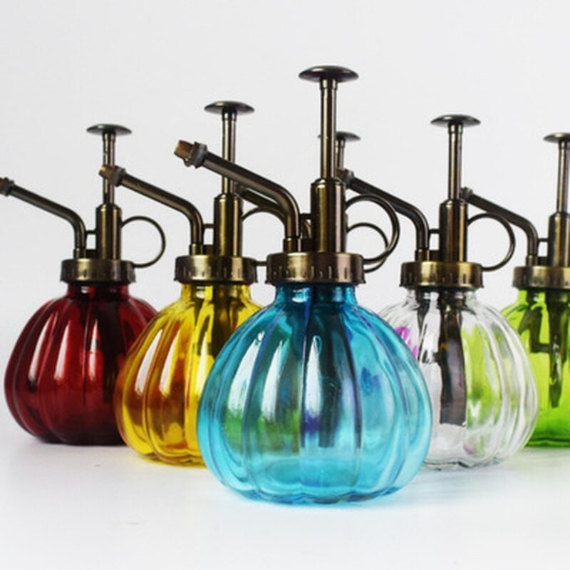 Antikk glass plante blomstervanning potte spray flaske hage frisør sprøyte(skum boks emballasje) hage tilbehør