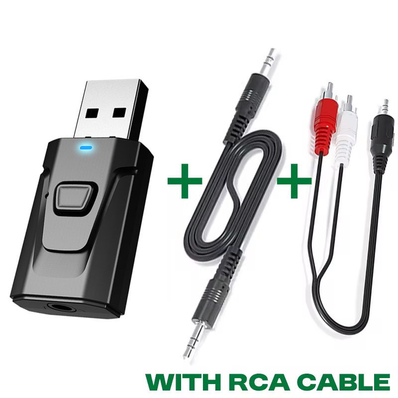Receptor y transmisor de Audio USB Bluetooth 5,4, adaptador inalámbrico de micrófono, AUX/RCA de 3,5mm para TV, PC, auriculares, estéreo para el hogar, música HIFI para coche: Rojo